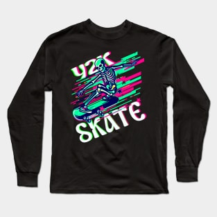 Skeleton Skateboarding Y2k Long Sleeve T-Shirt